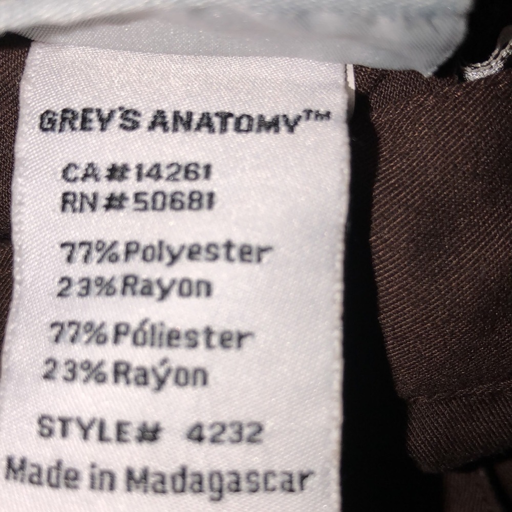 Grey’s Anatomy size xsmall brown nurses/LPN/RN medical scrub pants - Picture 5 of 6
